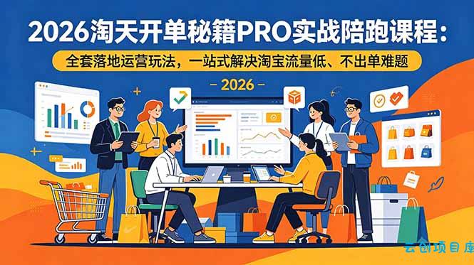 2026淘天开单秘籍PRO实战陪跑课程-更新：全套落地运营玩法，一站式解决淘宝流量低、不出单难题-云创项目库