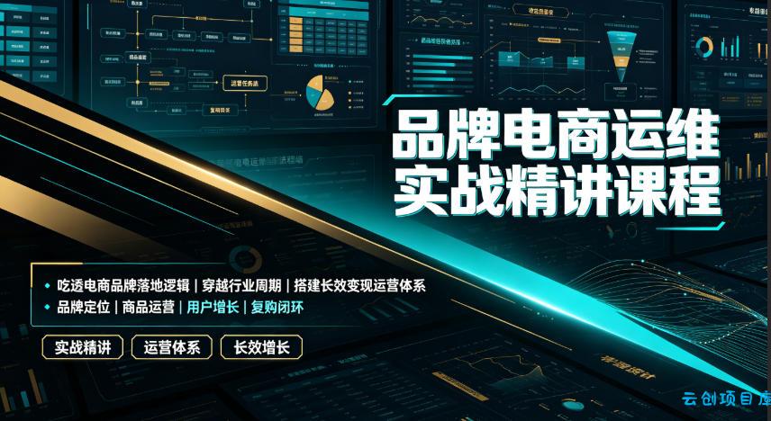 品牌电商运维实战精讲课程｜吃透电商品牌落地逻辑、穿越行业周期、搭建长效变现运营体系-云创项目库