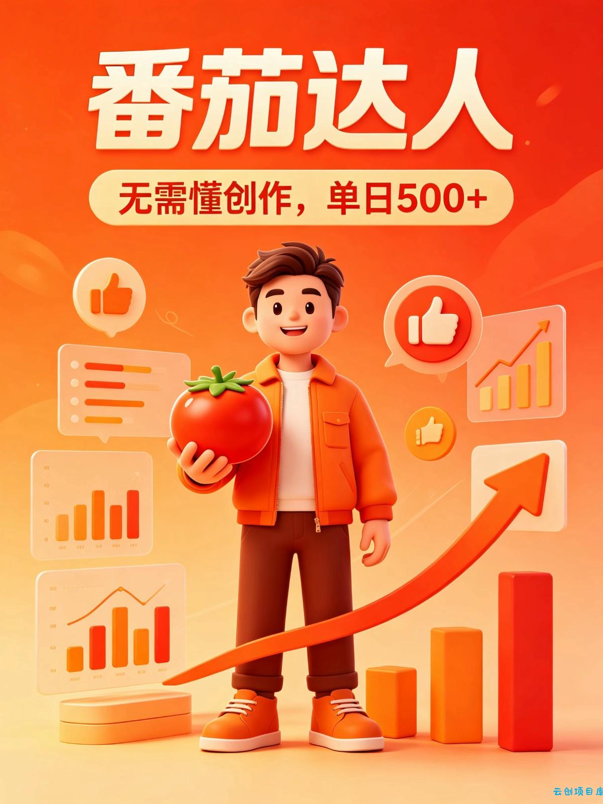番茄小说达人全自动变现，普通人轻松日入500+-云创项目库