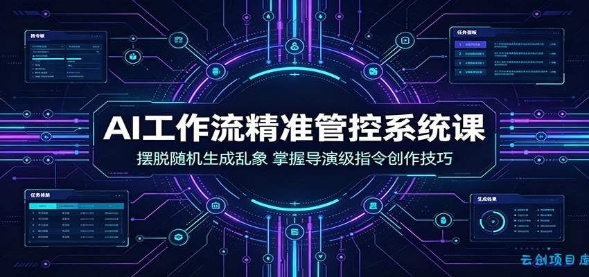 AI工作流精准管控系统课：摆脱随机生成乱象，掌握导演级指令创作技巧-云创项目库