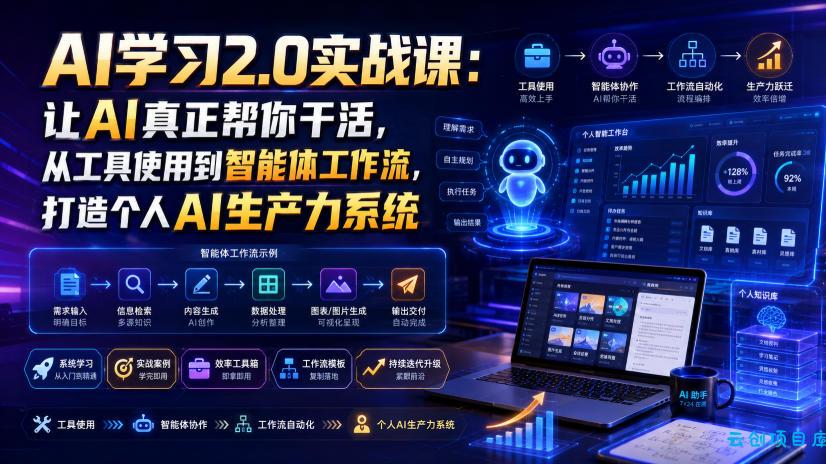 AI学习2.0实战课：让AI真正帮你干活，从工具使用到智能体工作流，打造个人AI生产力系统-云创项目库