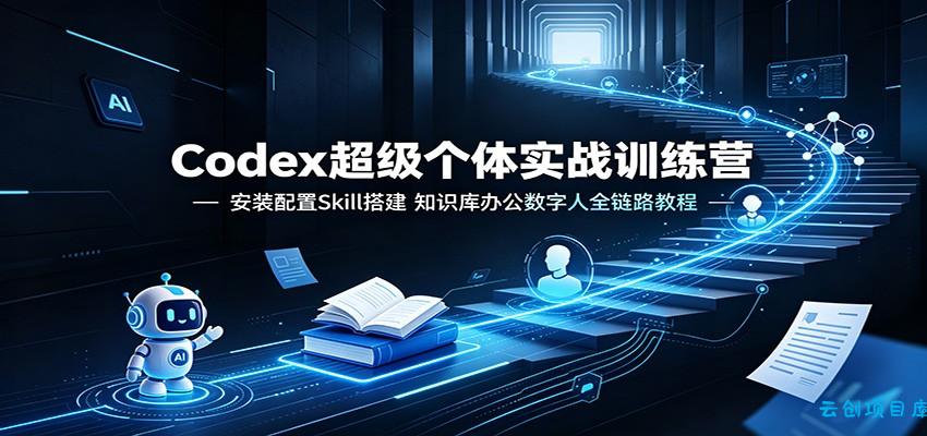 Codex超级个体实战训练营：安装配置Skill搭建，知识库办公数字人全链路教程-云创项目库