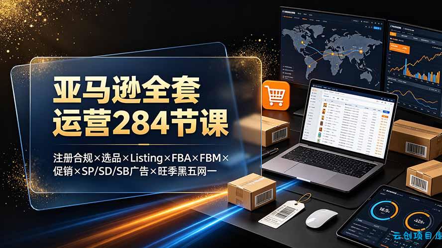 亚马逊全套运营284节课：注册合规×选品×Listing×FBA×FBM×促销×SP/SD/SB广告×旺季黑五网一-云创项目库