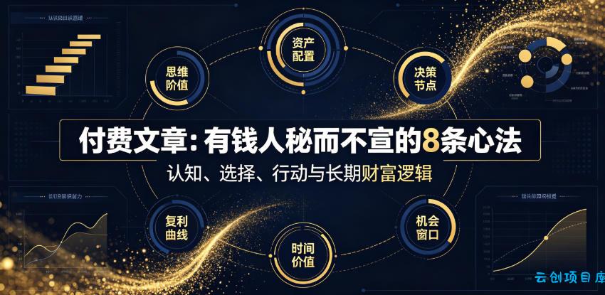 付费文章:有钱人秘而不宣的8条心法
