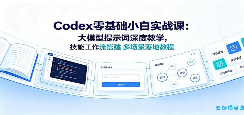 Codex零基础小白实战课：大模型提示词深度教学，技能工作流搭建多场景落地教程-云创项目库