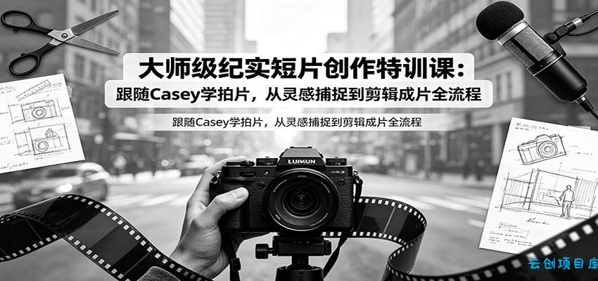 大师级纪实短片创作特训课：跟随Casey学拍片，从灵感捕捉到剪辑成片全流程-云创项目库