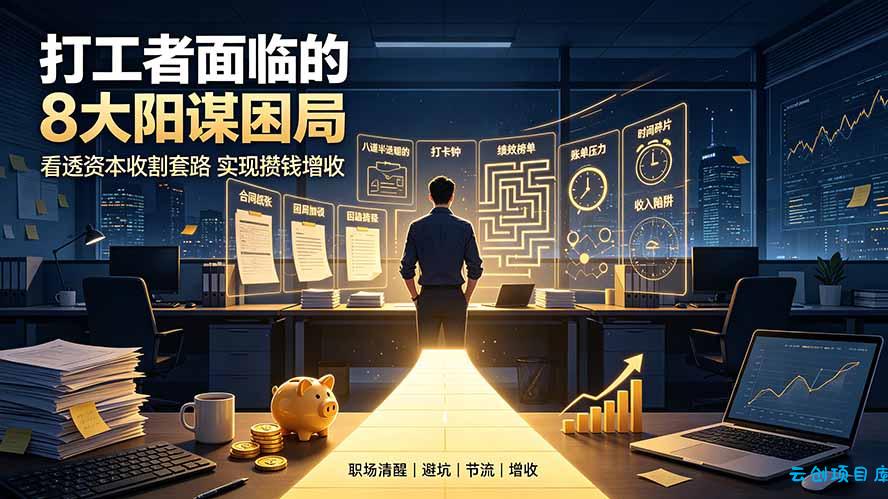 付费文章：打工者面临的8大阳谋困局，看透资本收割套路实现攒钱增收-云创项目库