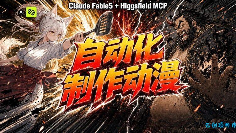 AI自动化动漫制作！Claude Fable 5接入Higgsfield MCP，直接生成完整创意内容-云创项目库