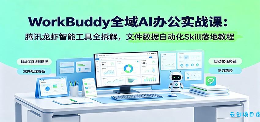 WorkBuddy全域AI办公实战课：腾讯龙虾智能工具全拆解，文件数据自动化Skill落地教程-云创项目库