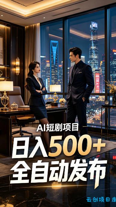 快手AI短剧自动发布，矩阵批量运营变现，轻资产副业项目，日入500+【揭秘】-云创项目库