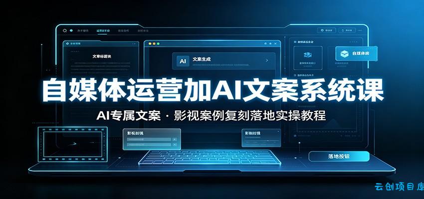 自媒体运营加AI文案系统课：：AI专属文案，影视案例复刻落地实操教程-云创项目库