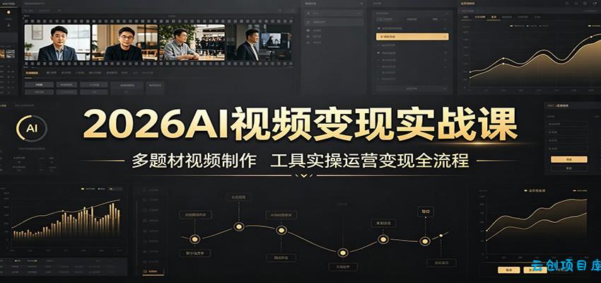 2026AI视频变现实战课：多题材视频制作，工具实操运营变现全流程-云创项目库