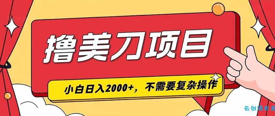 撸美刀，单日收入2000+，小白可做-云创项目库