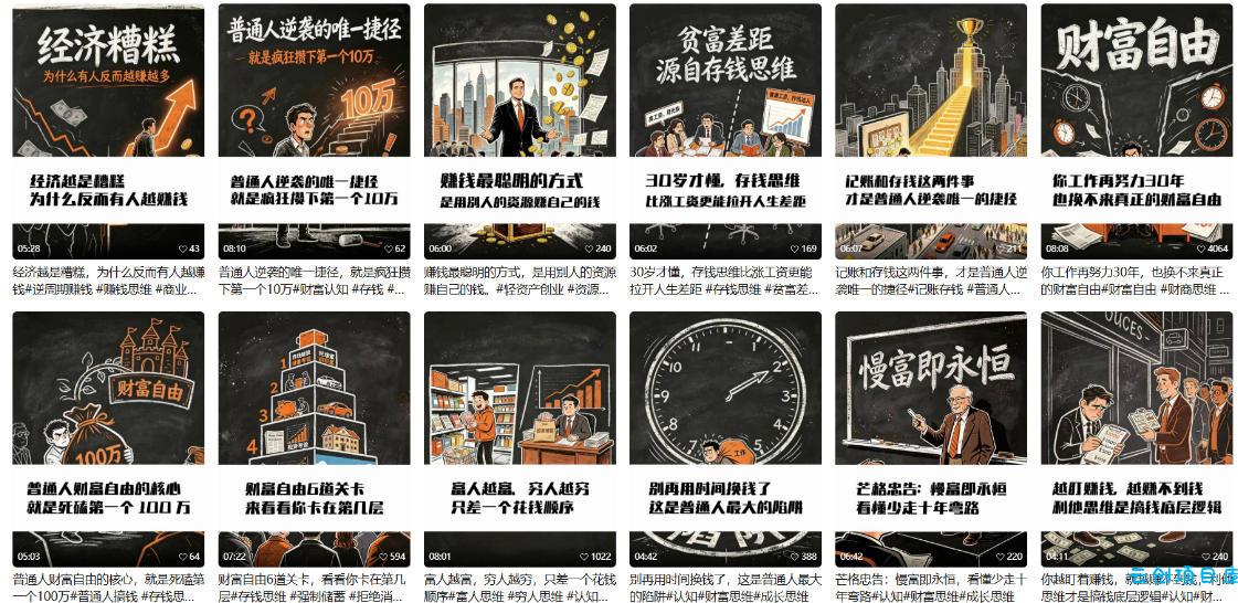 【AI书单】财富书籍图文解读玩法，一键直出，几十条视频，跑出1000单，全流程拆解，新手也可以上手