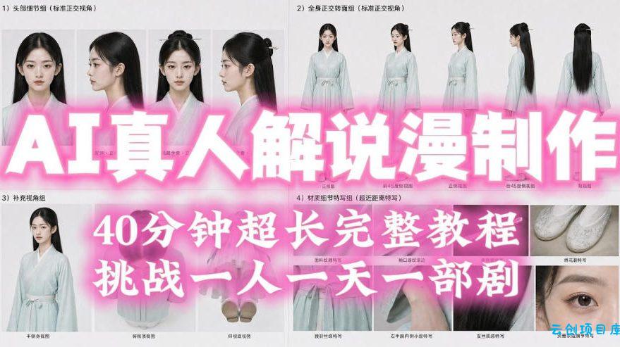 2026年AI真人解说漫剧自动批量化制作教程,40分钟超长完整,自动批量化制作,挑战一人一天一部剧!