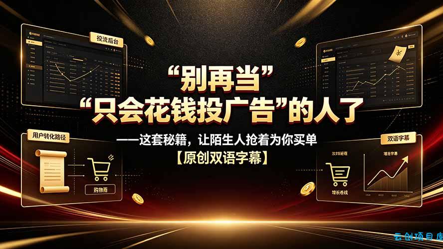 别再当“只会花钱投广告”的人了——这套秘籍，让陌生人抢着为你买单【原创双语字幕】-云创项目库