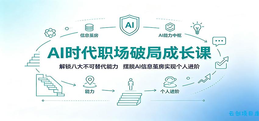 AI时代职场破局成长课：解锁八大不可替代能力，摆脱AI信息茧房实现个人进阶-云创项目库