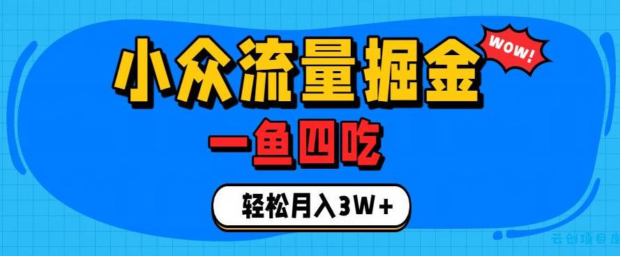 抓住单身经济风口！小众流量一鱼四吃，普通人也能月入3W+【揭秘】-云创项目库