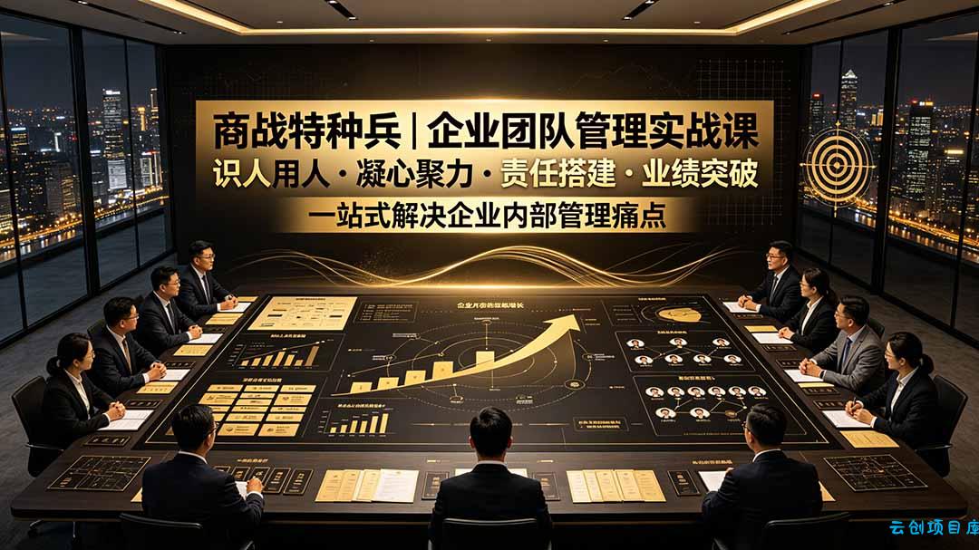 商战特种兵｜企业团队管理实战课：识人用人｜凝心聚力｜责任搭建｜业绩突破，一站式解决企业内部管理痛点-云创项目库