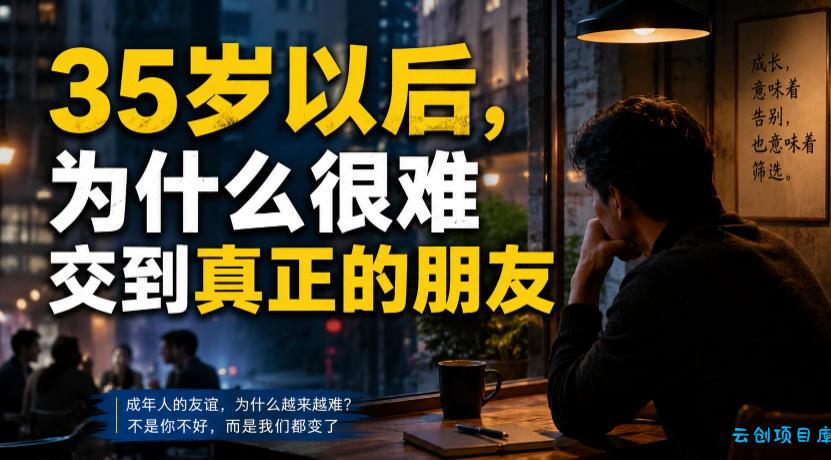 付费文章：35岁以后，为什么很难交到真正的朋友-云创项目库