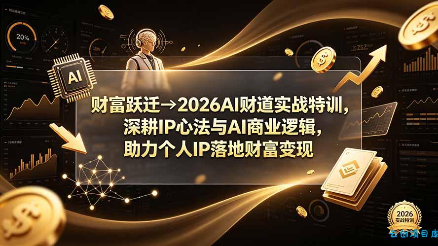 财富跃迁→2026AI财道实战特训，深耕IP心法与AI商业逻辑，助力个人IP落地财富变现-云创项目库