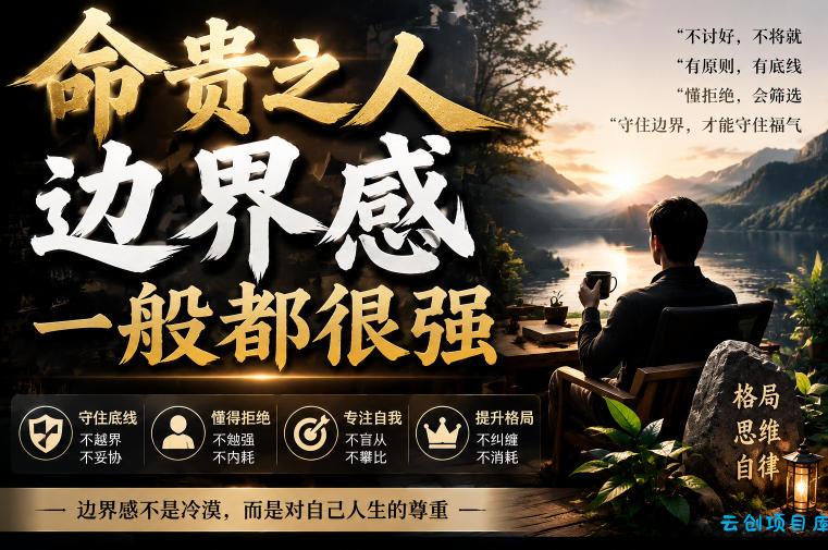 付费文章：命贵之人，边界感一般都很强-云创项目库
