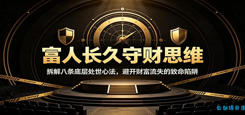 富人长久守财思维：拆解八条底层处世心法，避开财富流失的致命陷阱-云创项目库