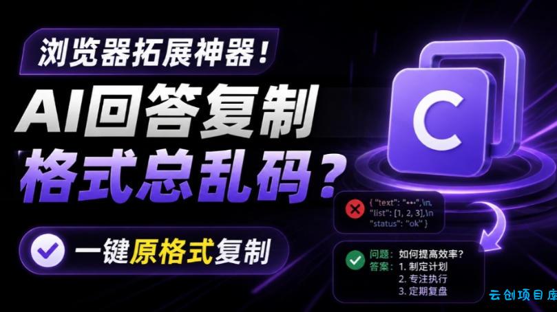 你的AI回答内容复制格式总乱码?完美一键保留原格式复制,办公宝藏浏览器插件Copy With Format