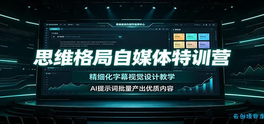 思维格局自媒体特训营：精细化字幕视觉设计教学，AI提示词批量产出优质内容-云创项目库