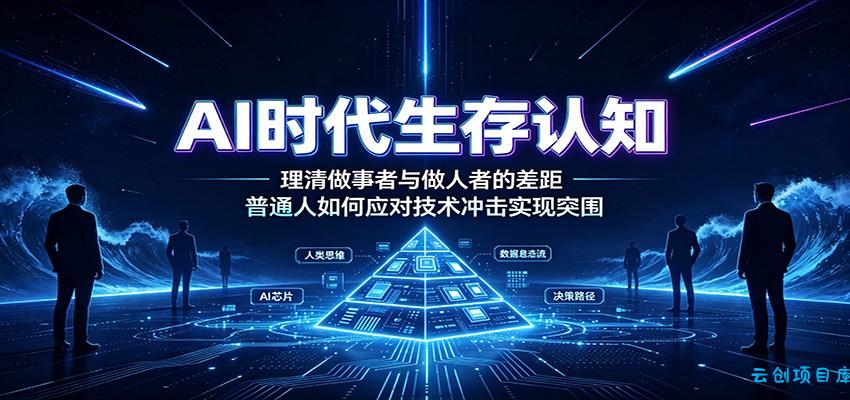 AI时代生存认知：理清做事者与做人者的差距，普通人如何应对技术冲击实现突围-云创项目库