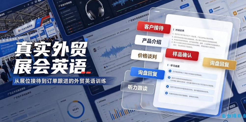 真实外贸展会英语,广交会外贸口语听力突击课程【音频】