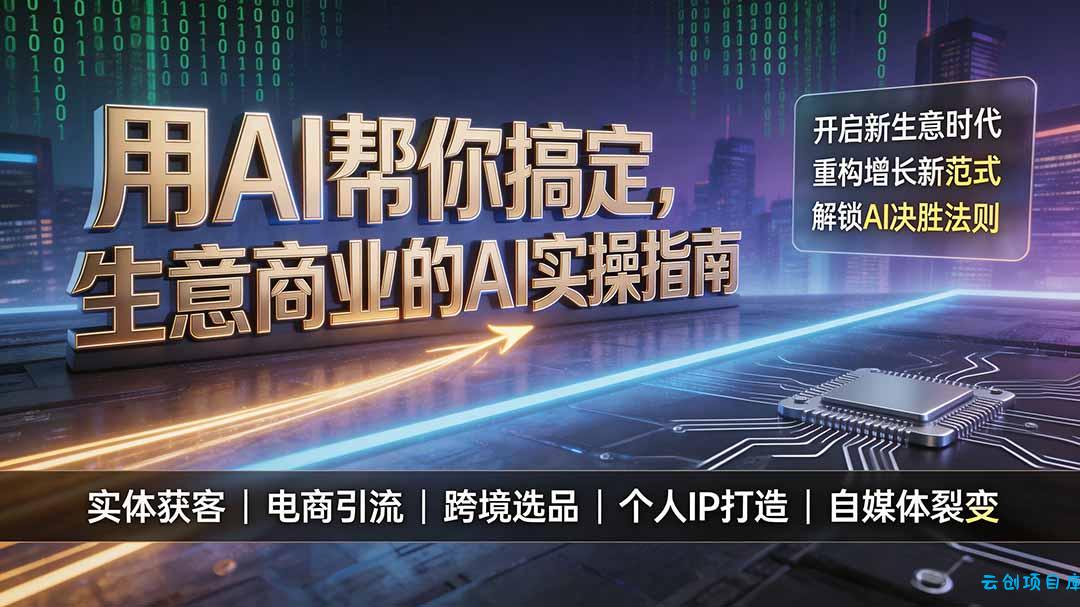 用AI帮你搞定，生意商业的AI实操指南，开启新生意时代，重构增长新范式，解锁AI时代决胜法则-云创项目库