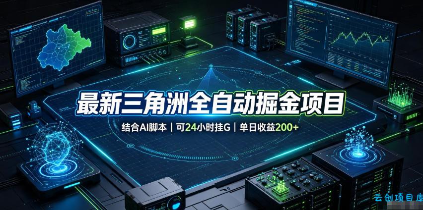 最新三角洲全自动掘金项目,结合AI脚本,可24小时挂G,单日收益200+【揭秘】-云创项目库