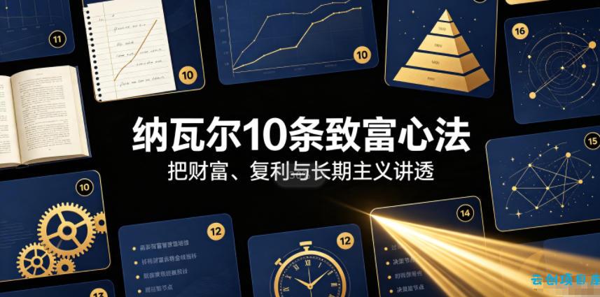 付费文章:纳瓦尔10条致富心法-云创项目库