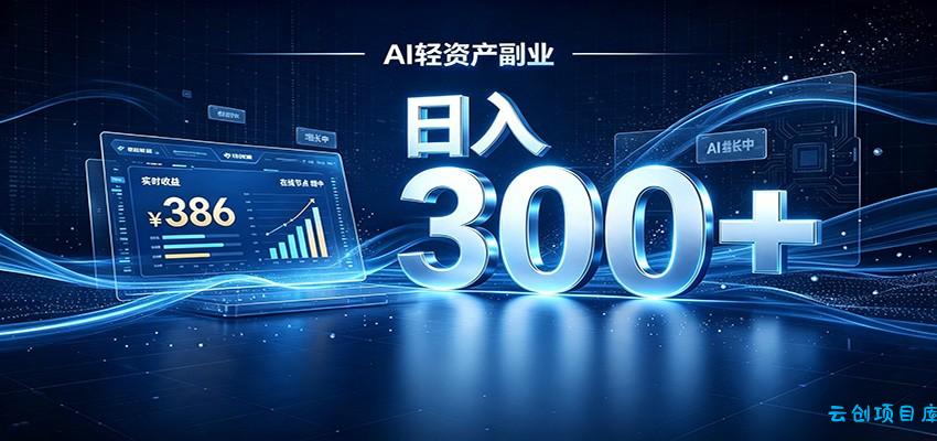 2026 AI轻资产风口，Token中转站小白可入局，日入300+-云创项目库
