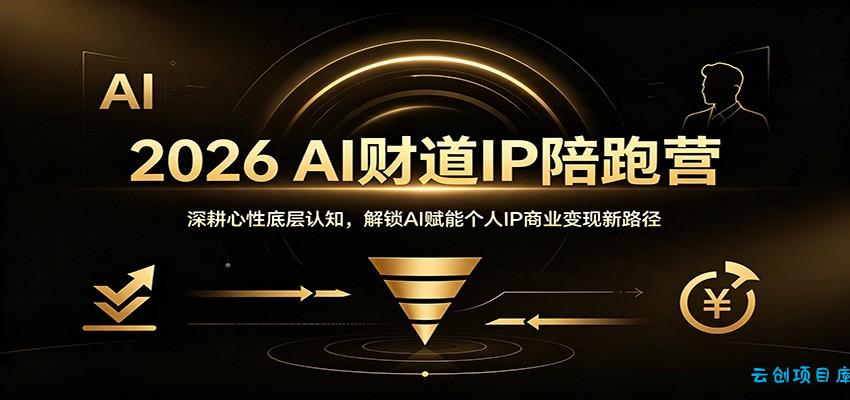 2026 AI财道IP陪跑营:深耕心性底层认知,解锁AI赋能个人IP商业变现新路径-云创项目库