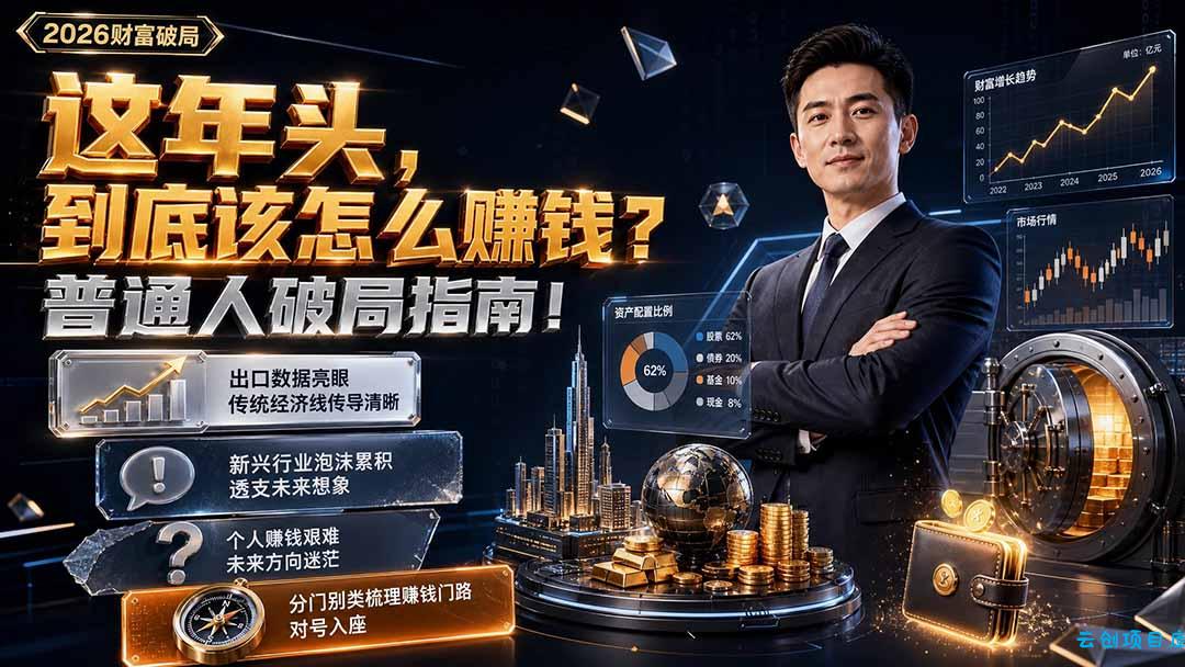 付费文章：这年头，到底该怎么赚钱？普通人破局指南！-云创项目库