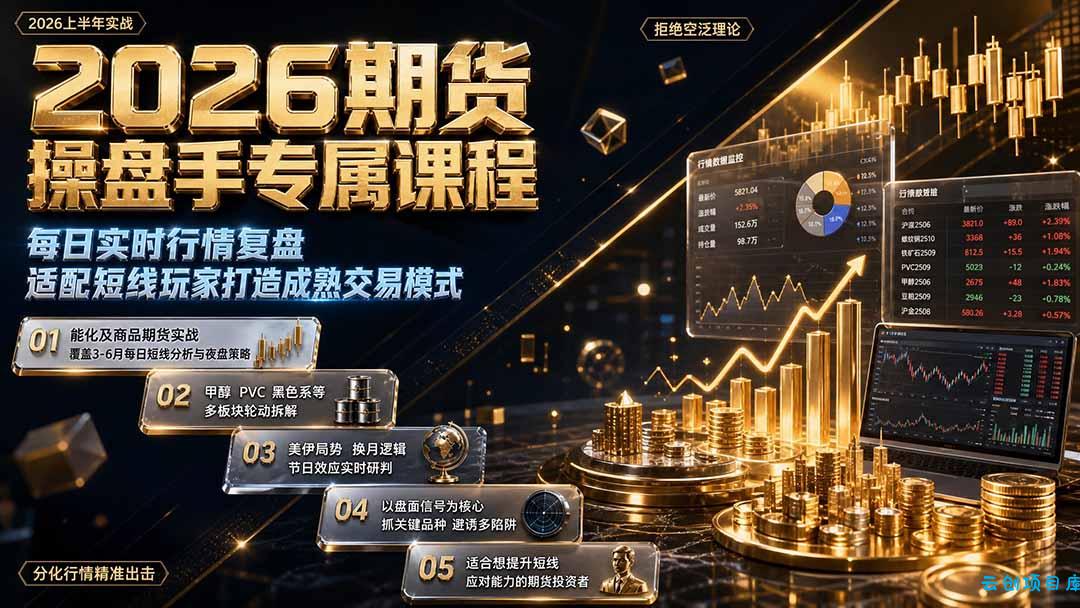 2026期货操盘手专属课程-更新8月，每日实时行情复盘，适配短线玩家打造成熟交易模式-云创项目库