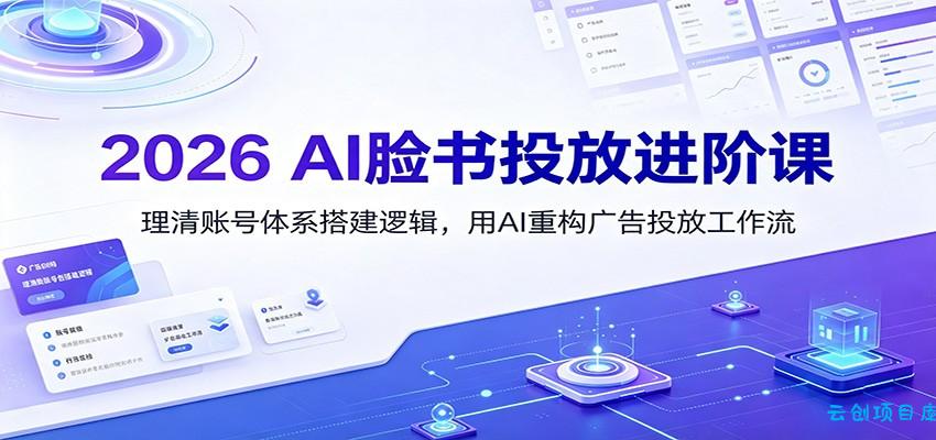 2026 AI脸书投放进阶课:理清账号体系搭建逻辑,用AI重构广告投放工作流(更新)-云创项目库