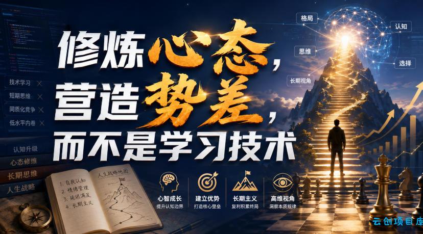 付费文章:修炼心态,营造势差,而不是学习技术