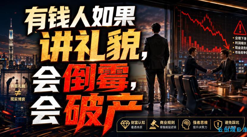 付费文章：有钱人如果讲礼貌，会倒霉，会破产-云创项目库