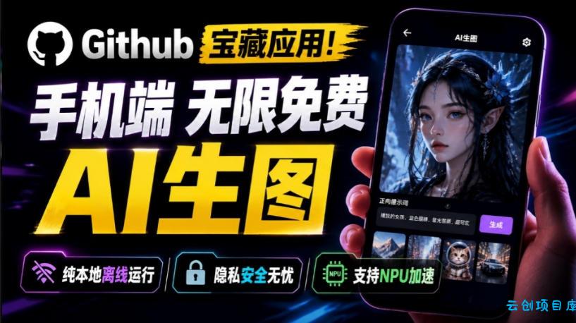 Github宝藏应用!手机端无限免费AI生图,纯本地离线运行,支持NPU加速斩获3.1k stars,local-dream-云创项目库