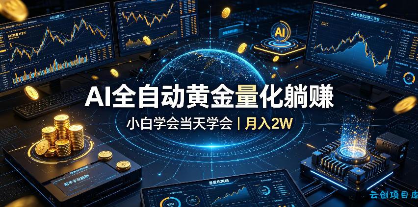 AI全自动黄金量化躺賺:小白学会当天学会,月入2W!【揭秘】-云创项目库
