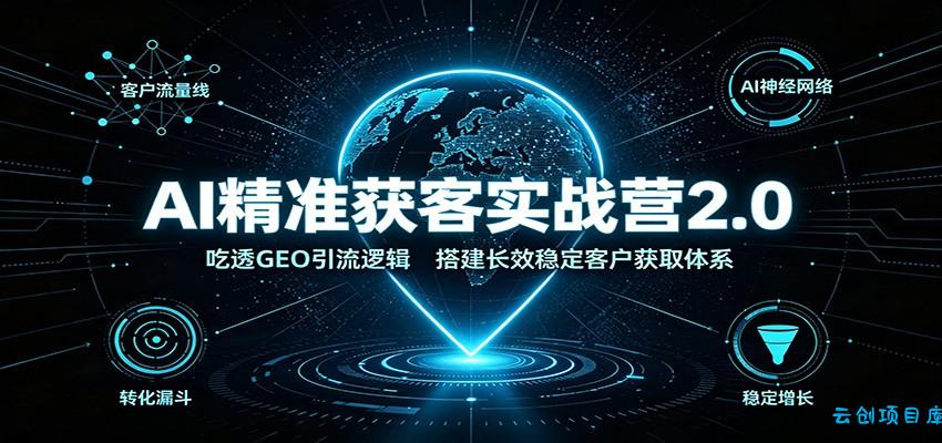 AI精准获客实战营2.0：吃透GEO引流逻辑，搭建长效稳定客户获取体系-云创项目库