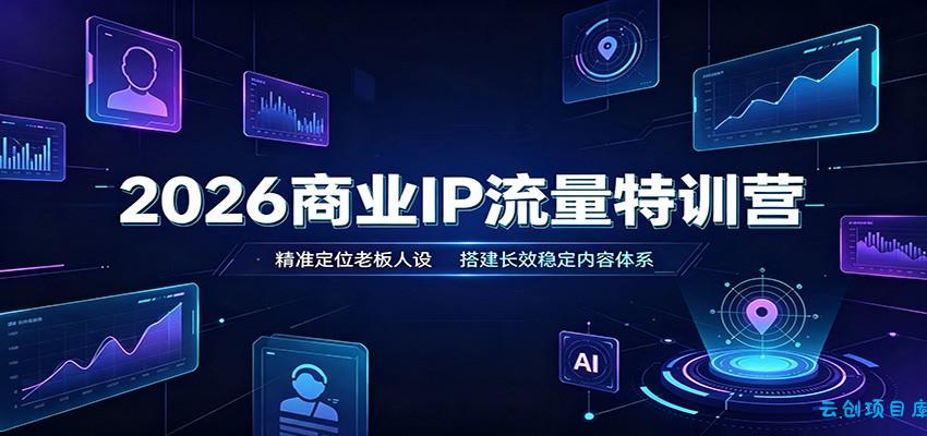 2026商业IP流量特训营：精准定位老板人设，搭建长效稳定内容体系-云创项目库