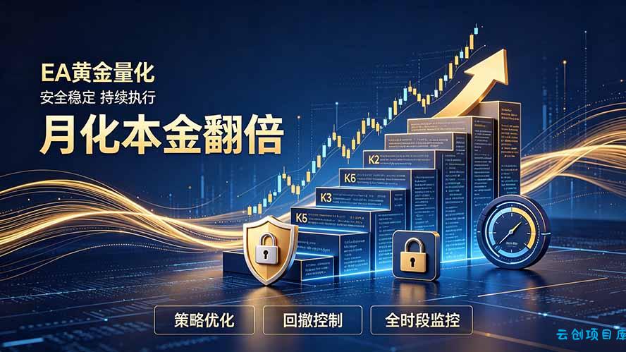 全新EA量化打法，月化本金翻倍的全新策略，安全稳定持续输出-云创项目库