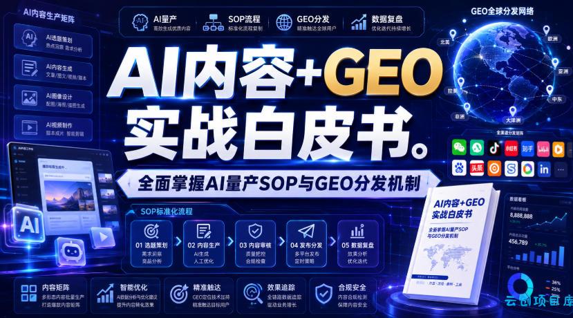 AI内容+GEO实战白皮书，全面掌握AI量产SOP与GEO分发机制【文档】-云创项目库
