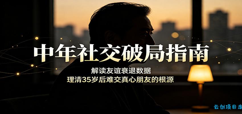 中年社交破局指南：解读友谊衰退数据，理清35岁后难交真心朋友的根源-云创项目库