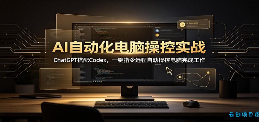 AI自动化电脑操控实战：ChatGPT搭配Codex，一键指令远程自动操控电脑完成工作-云创项目库