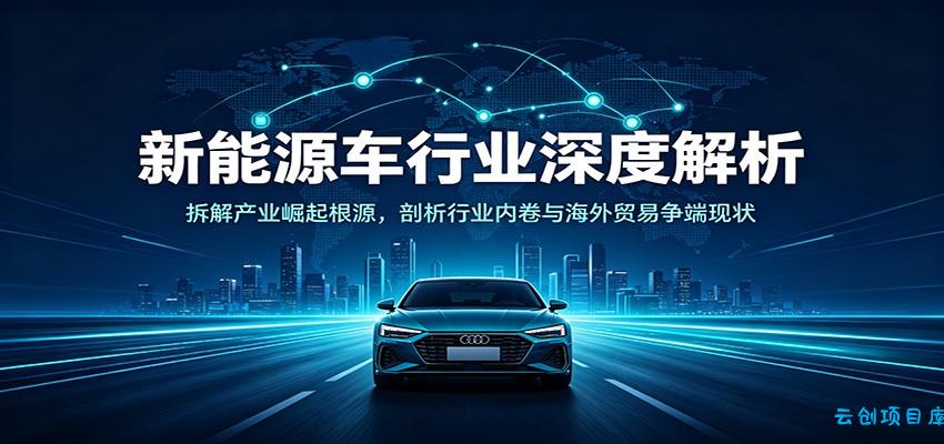 新能源车行业深度解析：拆解产业崛起根源，剖析行业内卷与海外贸易争端现状-云创项目库